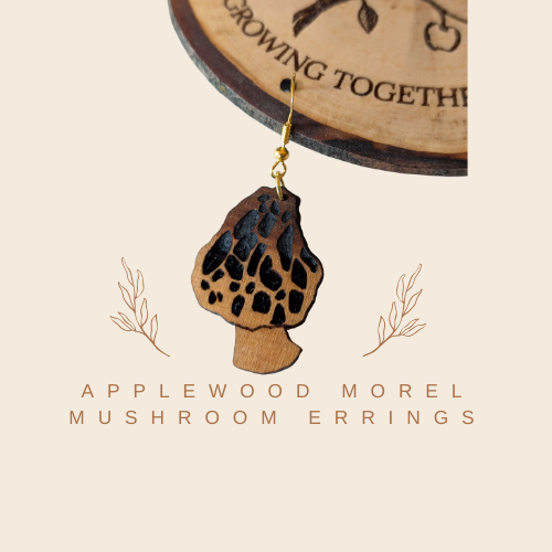 Applewood & Morel Mushroom Earrings