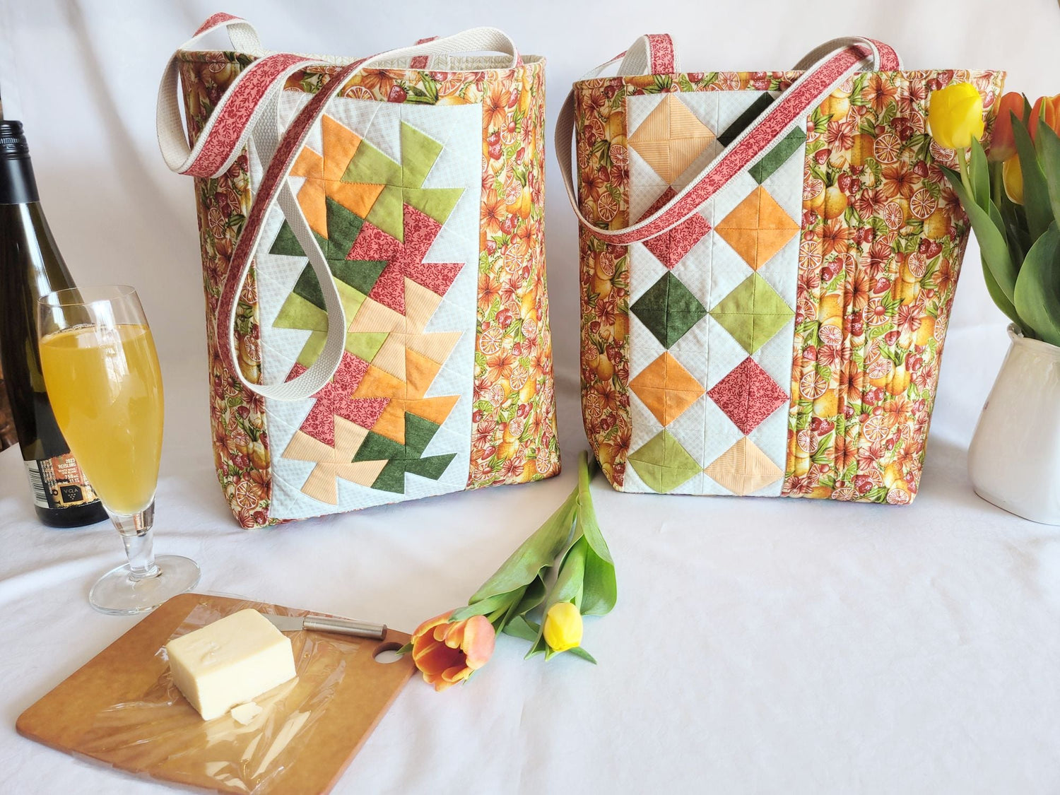 Quilted Picnic Tote or Market Bag
