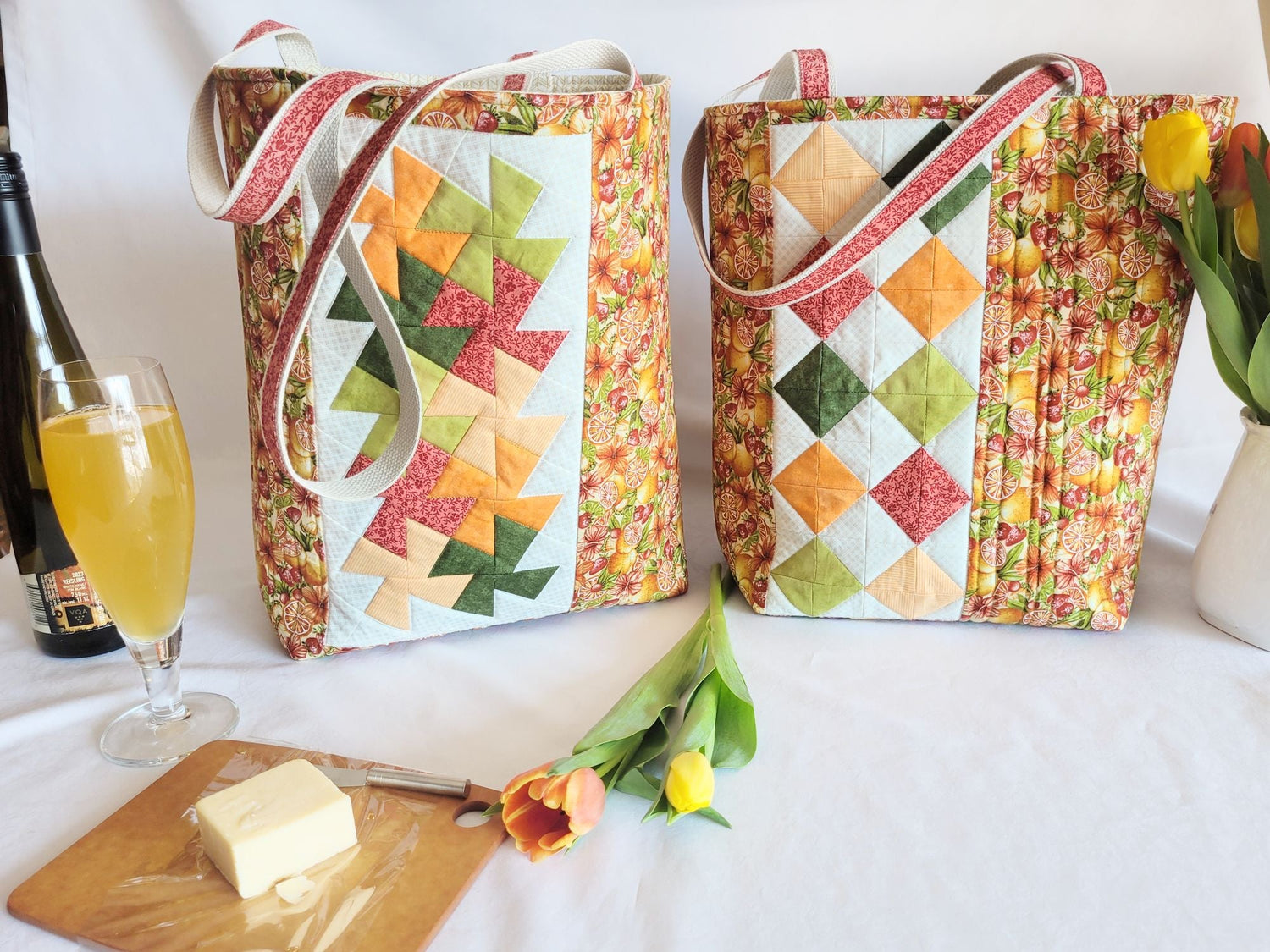 Quilted Picnic Tote or Market Bag