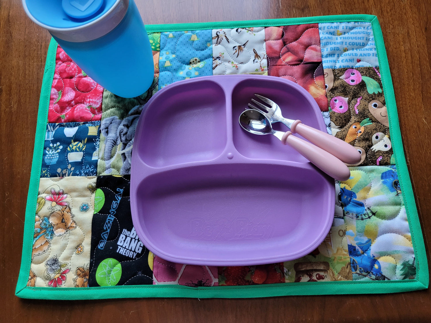 I Spy Quilted Placemats for Kids - Green