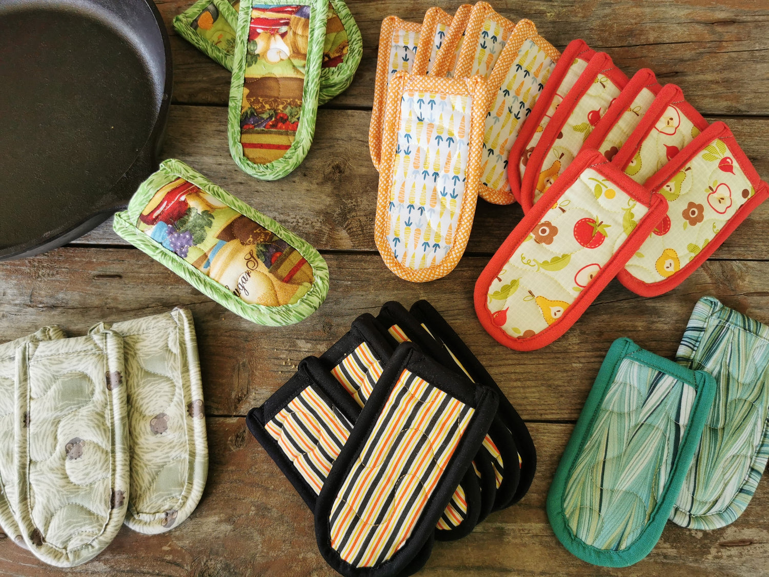 Quilted Handle Covers for Cast Iron Skillet