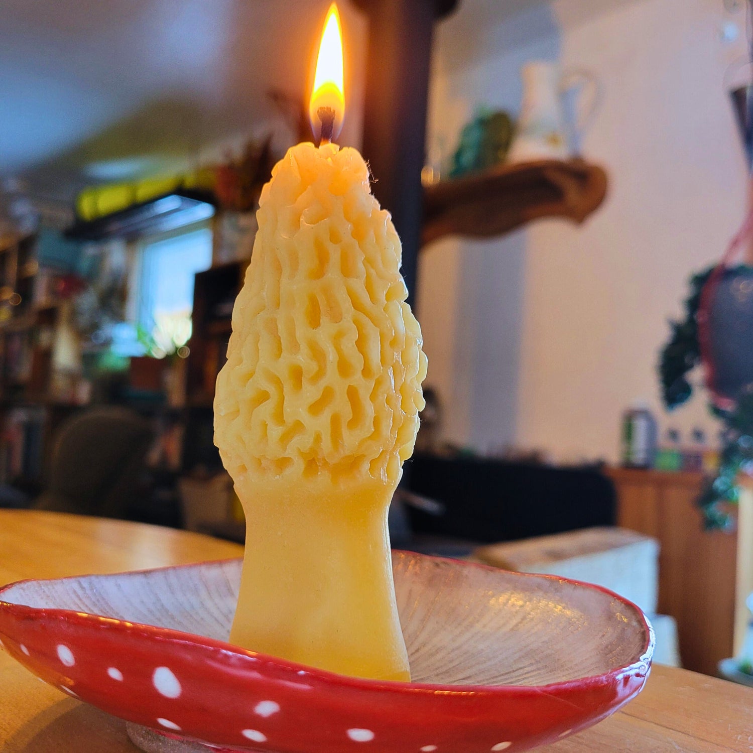 Morel Mushroom Candle