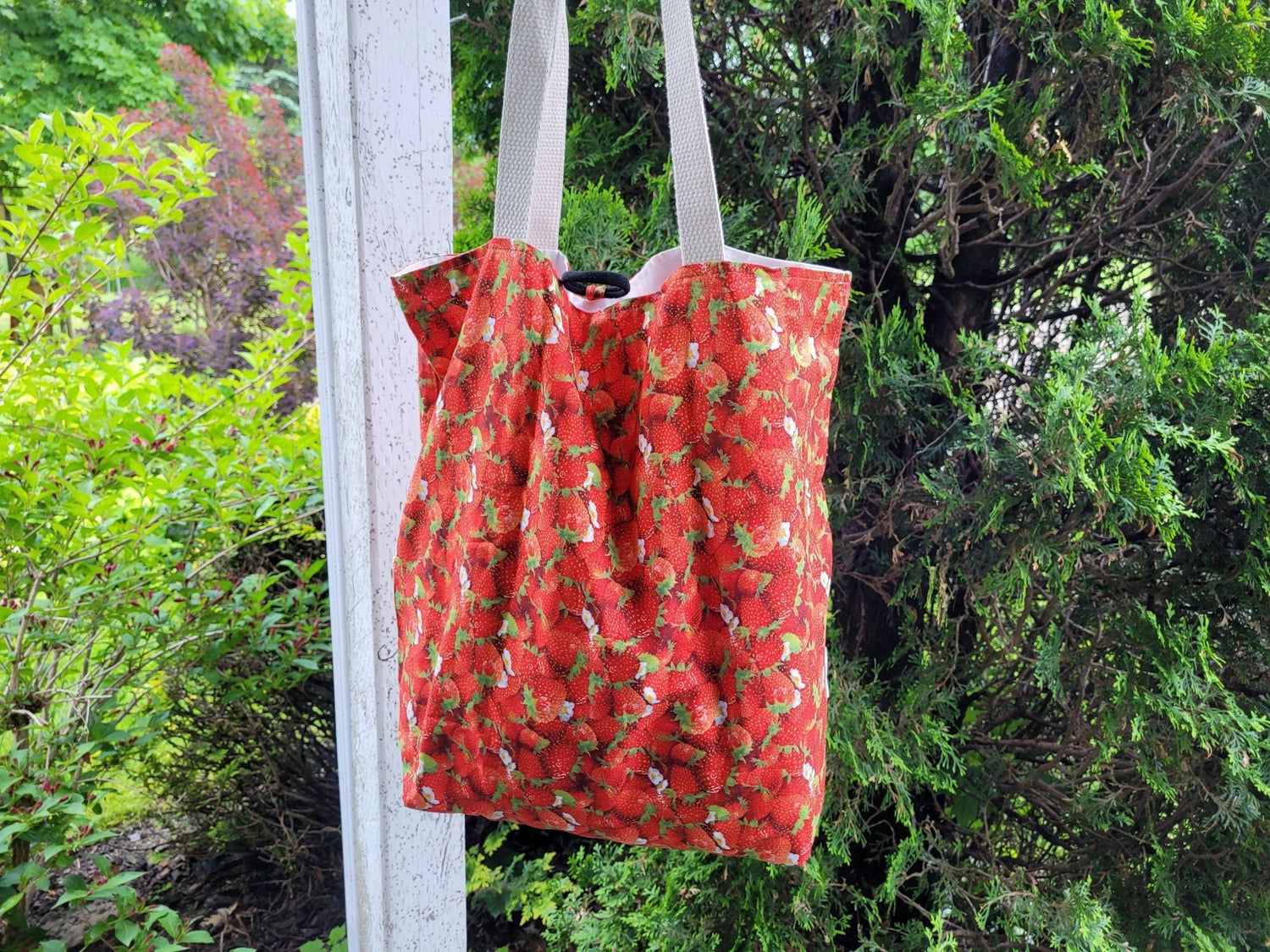 Strawberry Tote Bag | Reusable Cotton Shopping Bag
