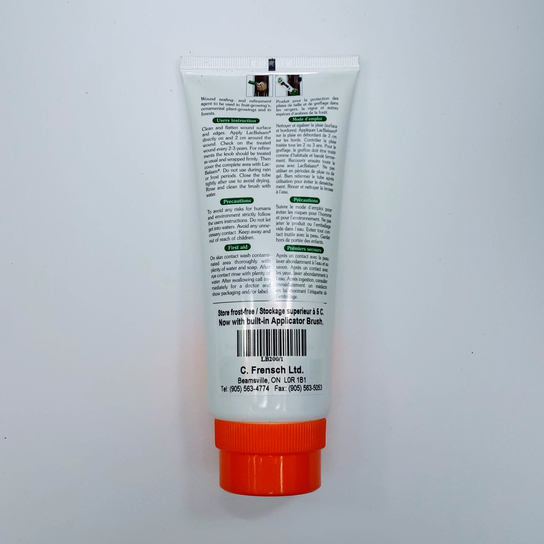 Lac Balsam - back of tube