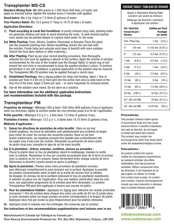 Root Rescue Mycorrhizal Inoculant instructions